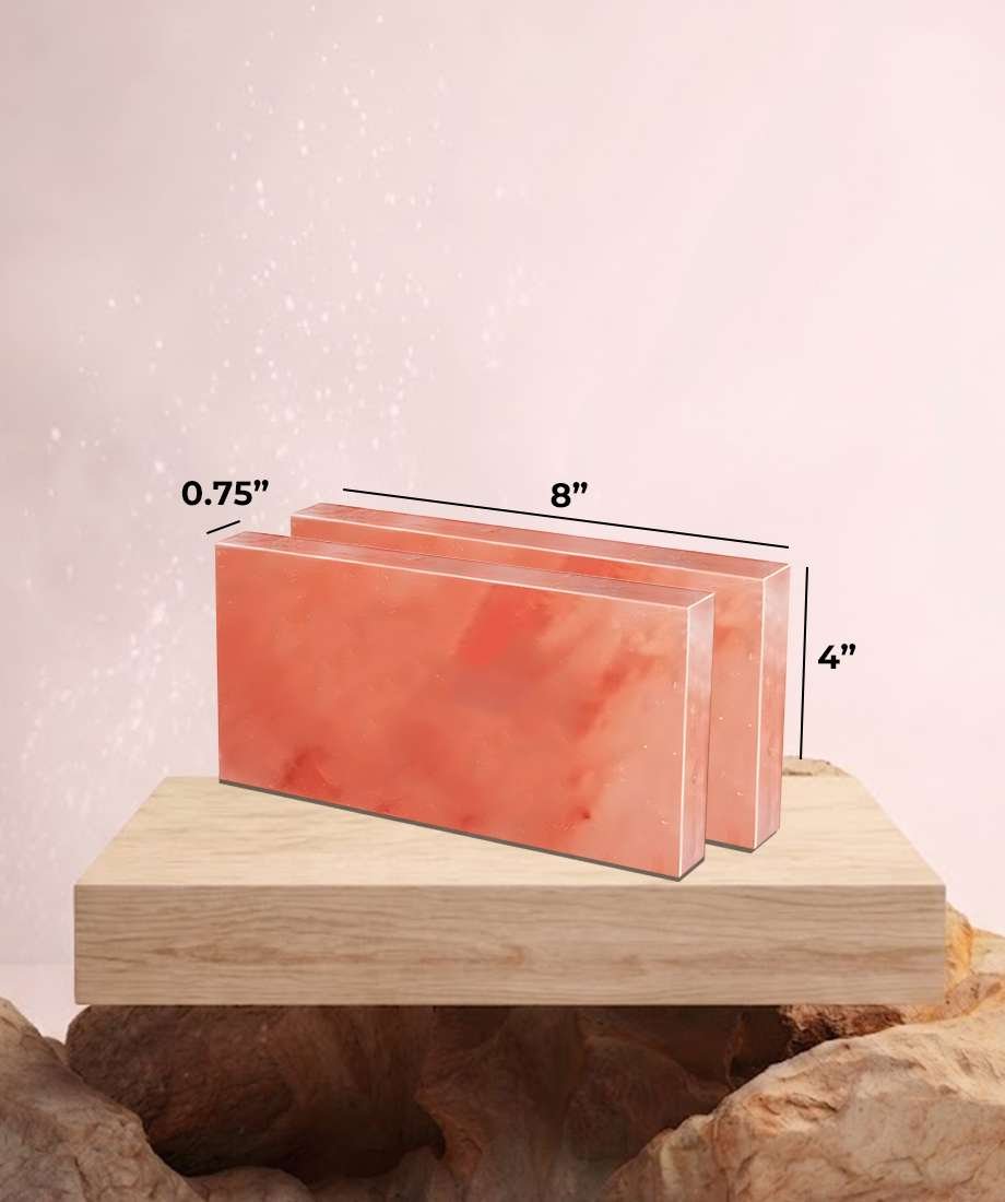 Himalayan Salt Tile 8″(L) x 4″(W) x 0.75″(H) – Pink Salt Tiles for Salt Therapy Room