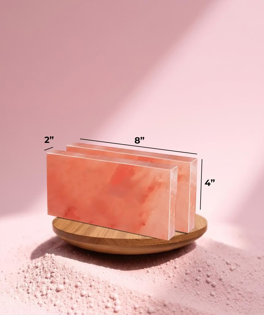 Himalayan Salt Bricks 8″(L) x 4″(W) x 2″(H)-Pink Salt Bricks for Salt Wall